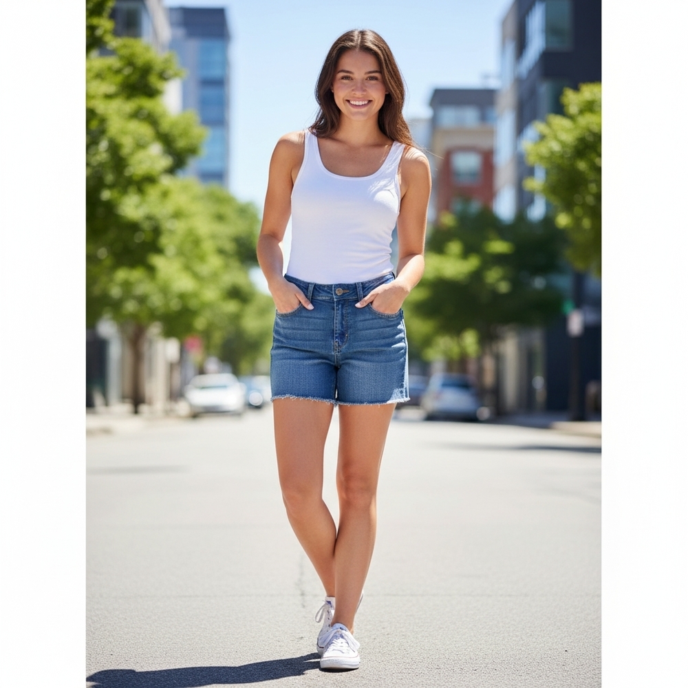 American Eagle Outfitters denim midi shorts